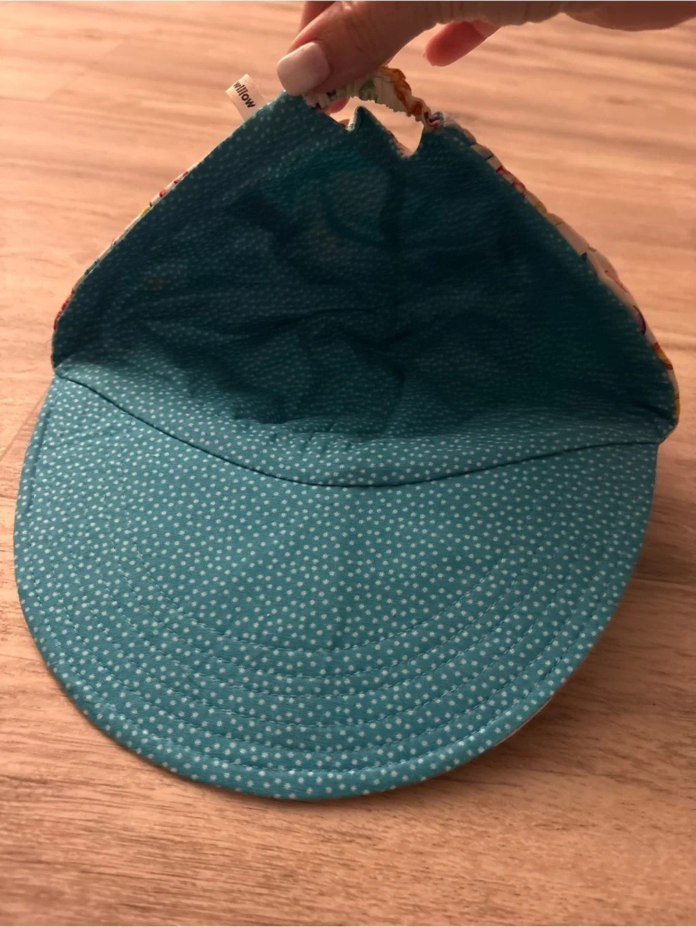 Reversible Beach Hat Flip Flops Blue Dots One Size Willow Brand